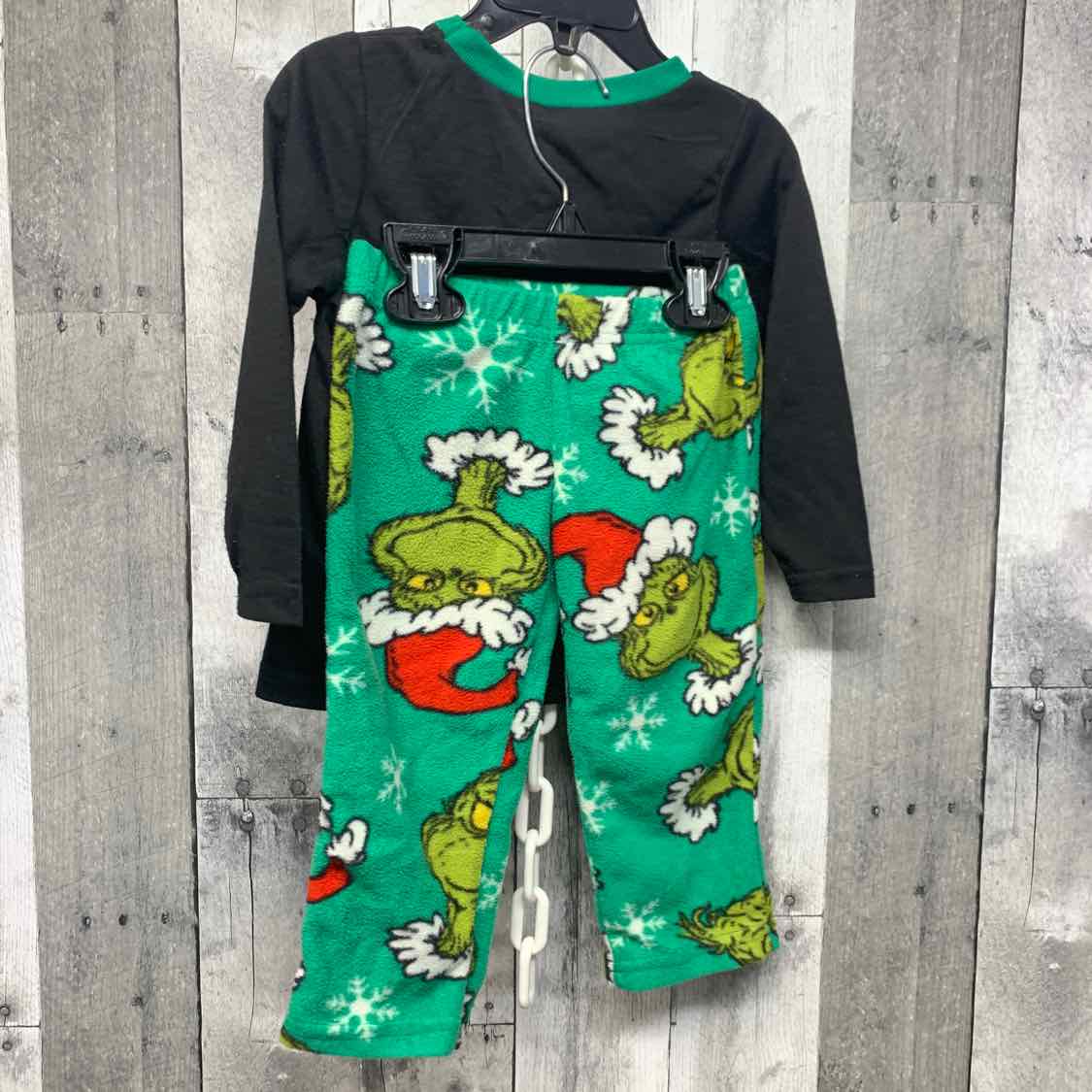 Size 2T Black/Green Holiday Brands 2pc PJs