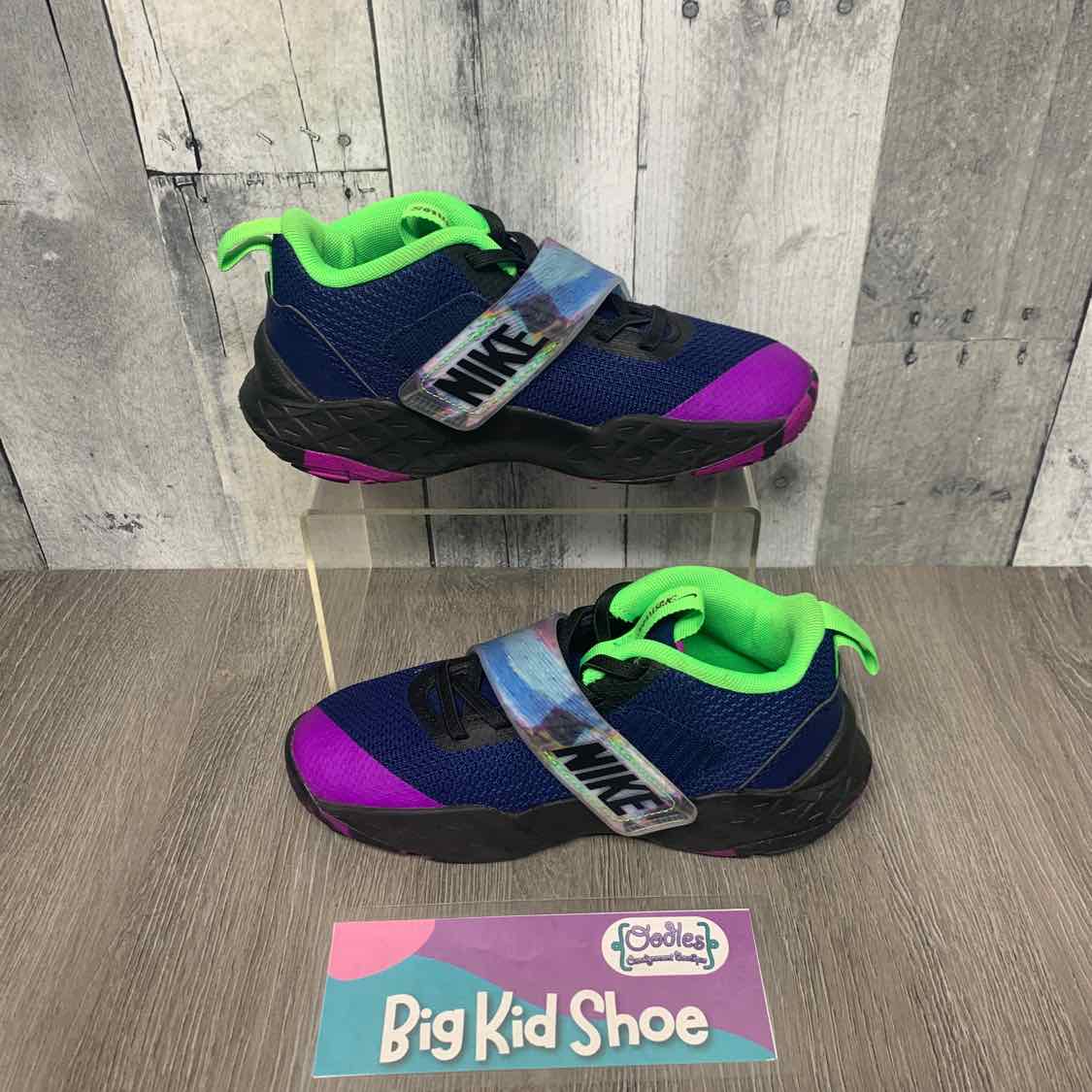 Size 1 Navy/Purple Sport Brand Sneakers