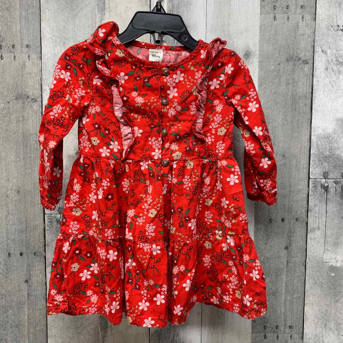 Size 18 Months Red Print Carter's LS Dress