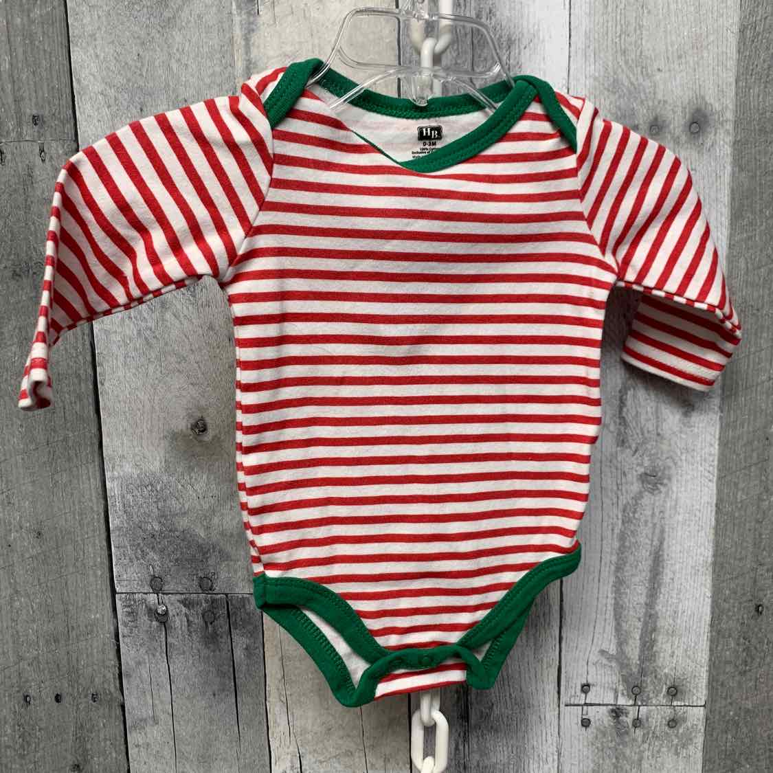 Size 0-3 Months Red Striped B Brand Bodysuit