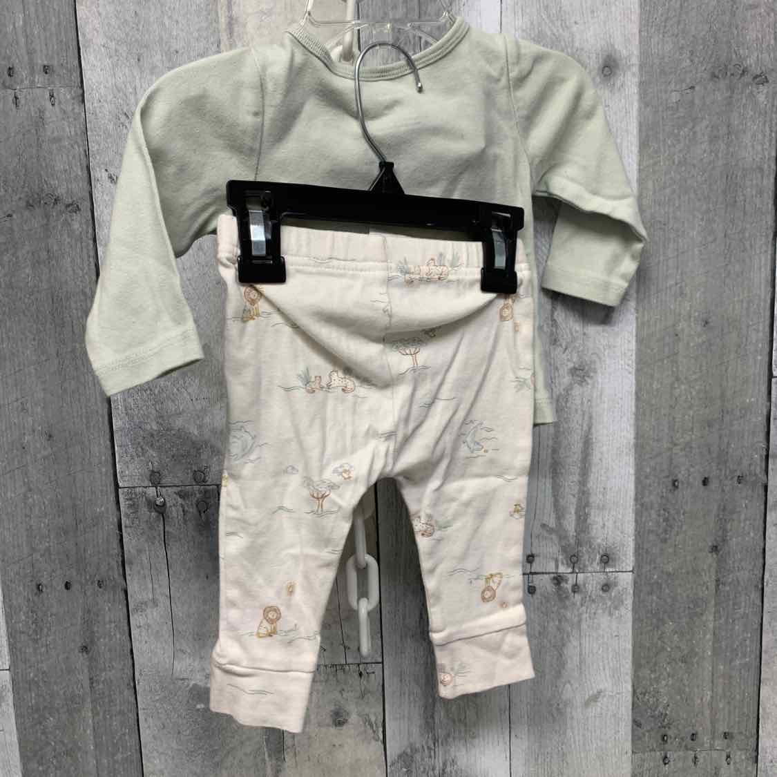 Size 6 Months Green/White Carter's Shirt/Pants