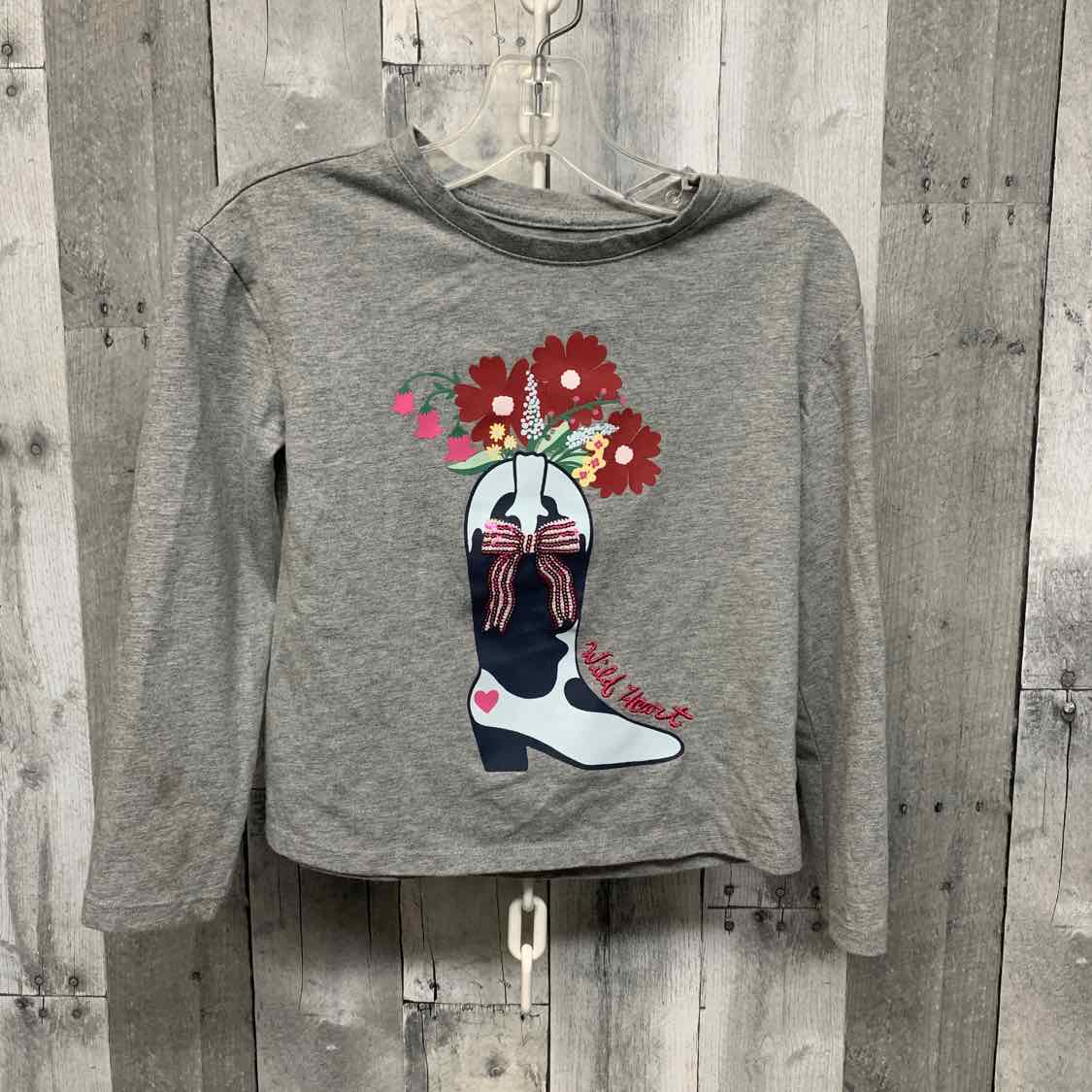 Size 6 Gray/Pink Members Mark Long Sleeve Shirt