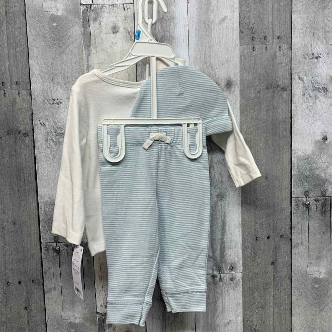 Size 6 Months White/Blue Carter's Shirt/Pants