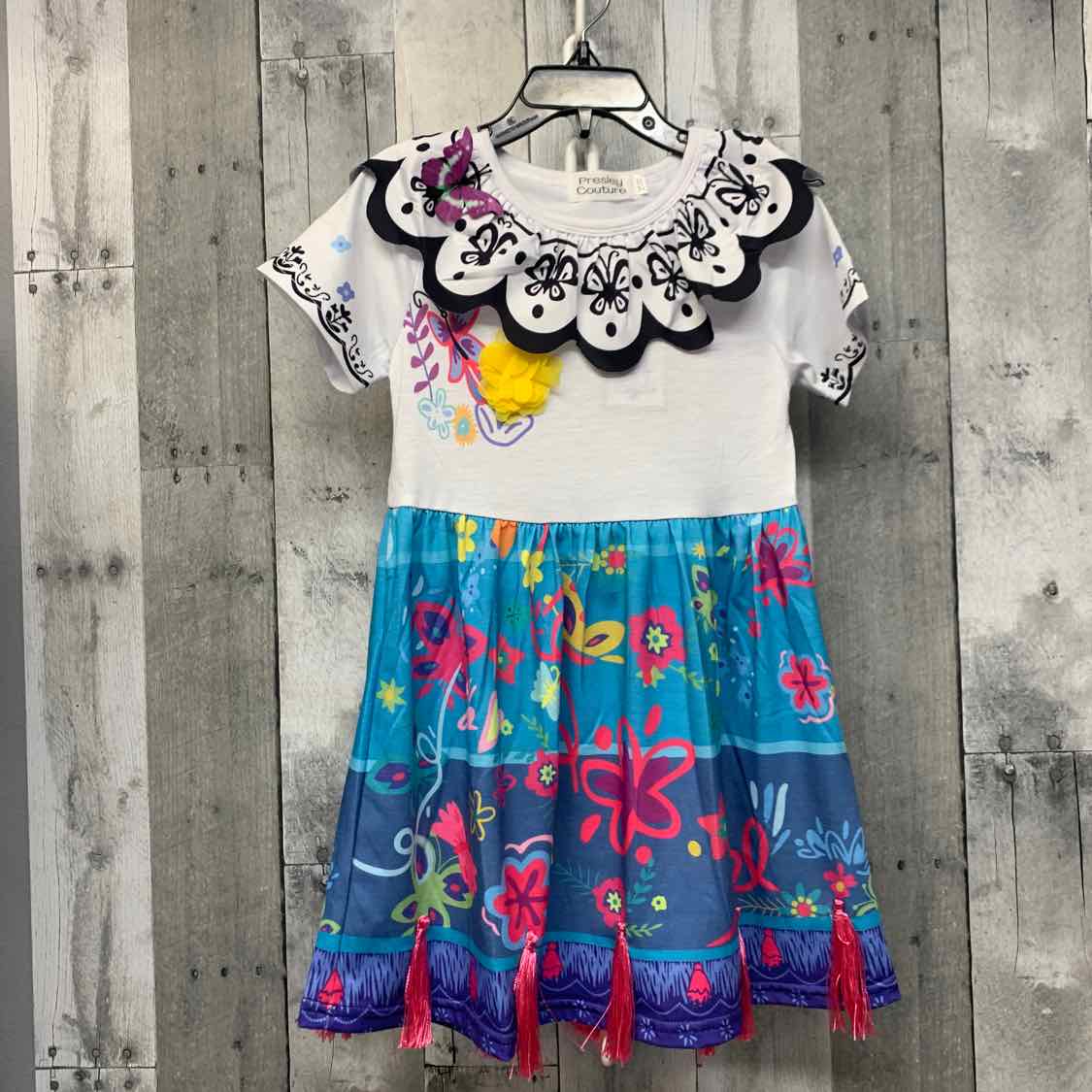 Size 4/5 White/Teal Presley Couture Dress