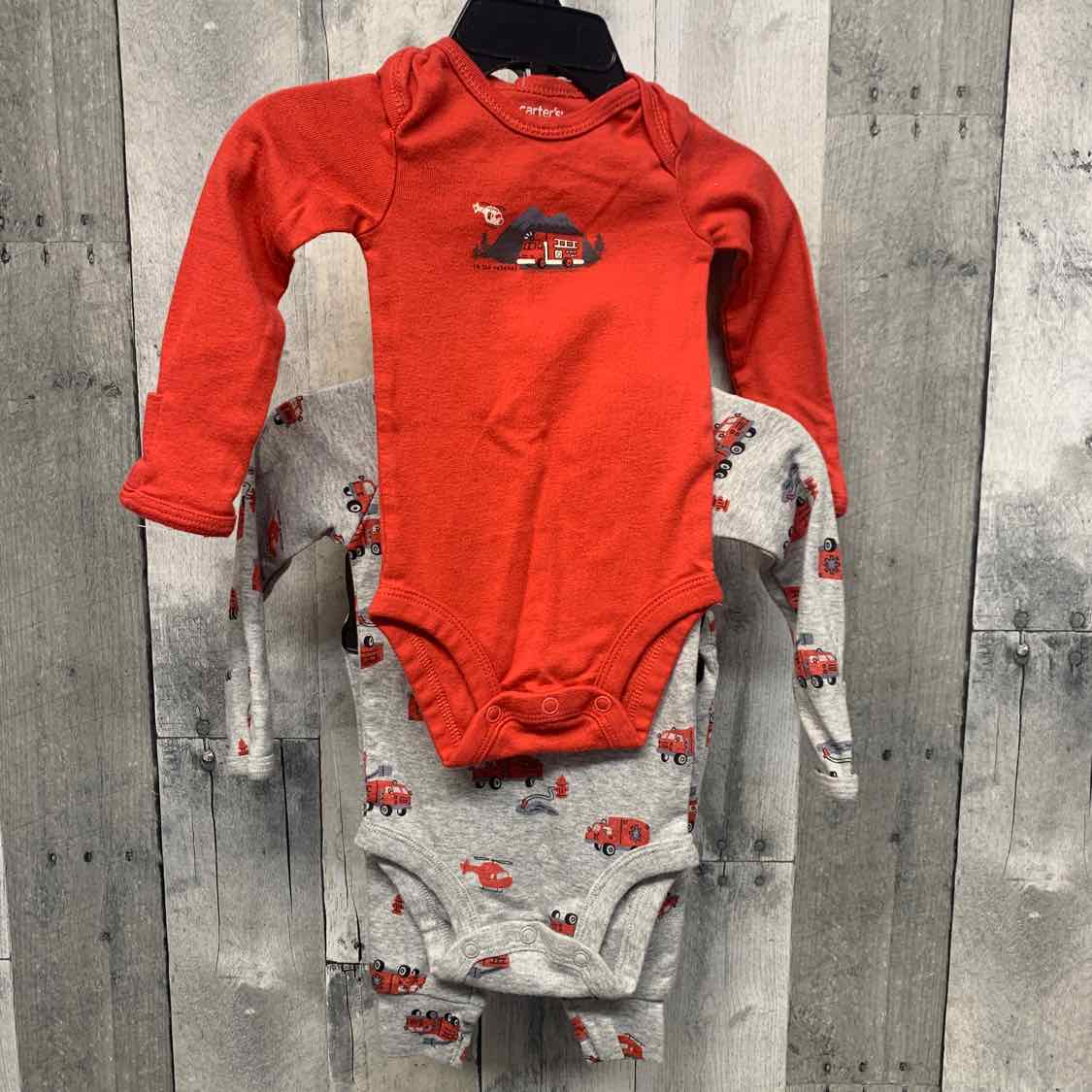 Size 3 Months Red/Gray Carter's Shirt/Pants