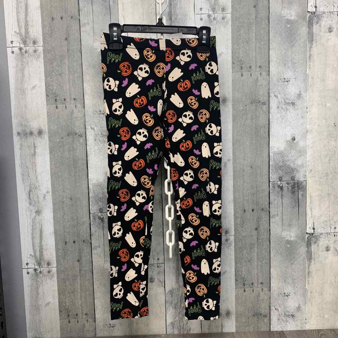 Size 7/8 Black Print Holiday Brands Leggings