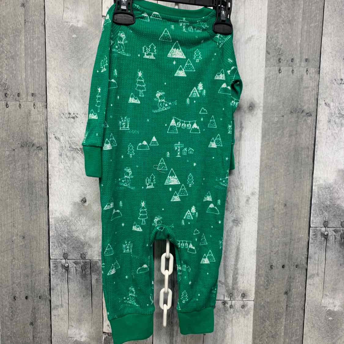 Size 6-9 Months Green Print Holiday Brands Romper