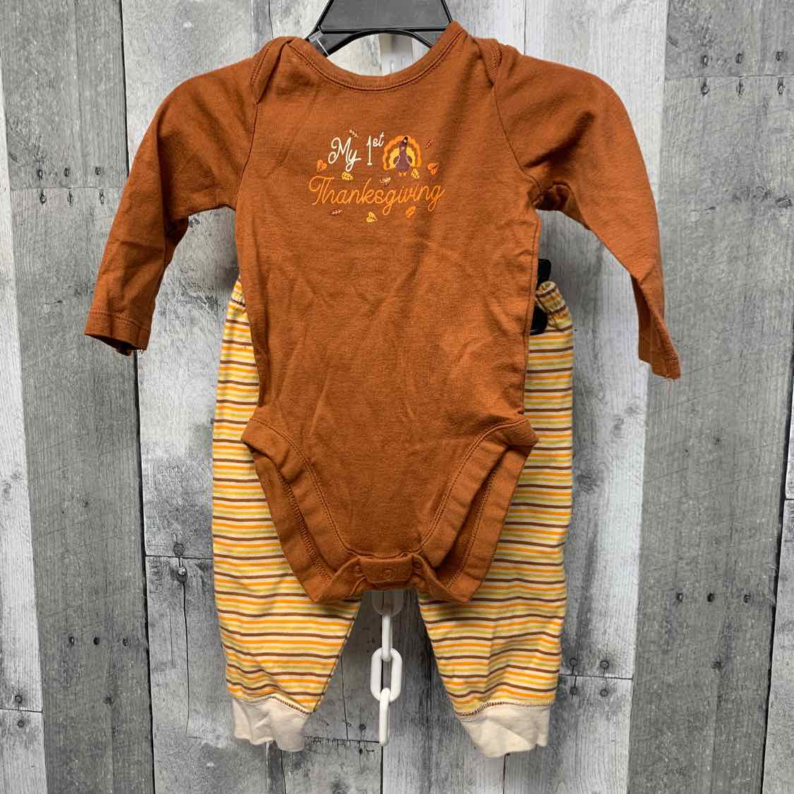 Size 3-6 Months Orange/Brown B Brand Shirt/Pants
