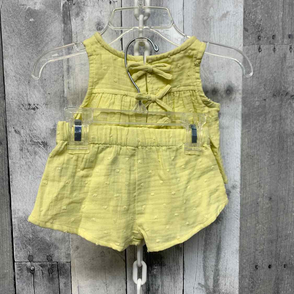 Size 0-3 Months Yellow Cloud Island Shirt/Shorts