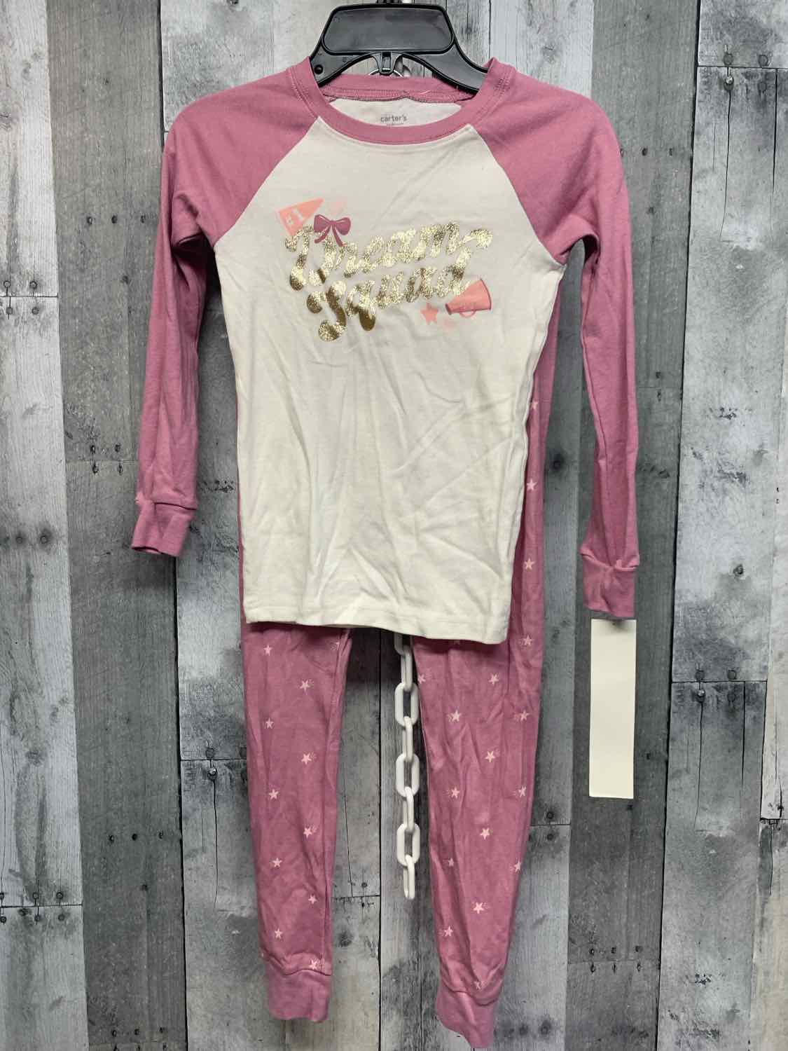 Size 7 Pink/White Carter's 2pc PJs