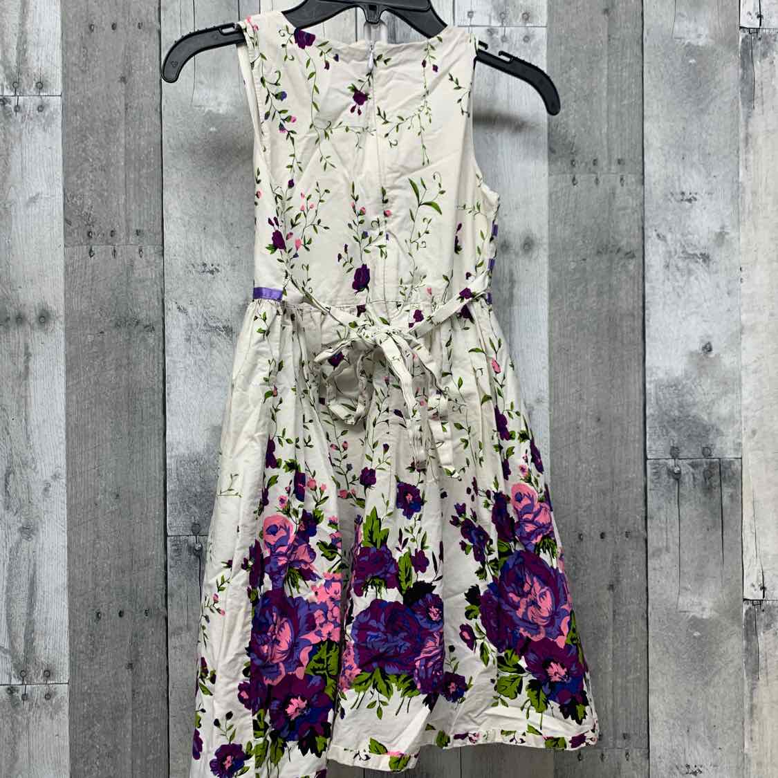 Size 7/8 White/Purple B Brand Dress - OodlesCB