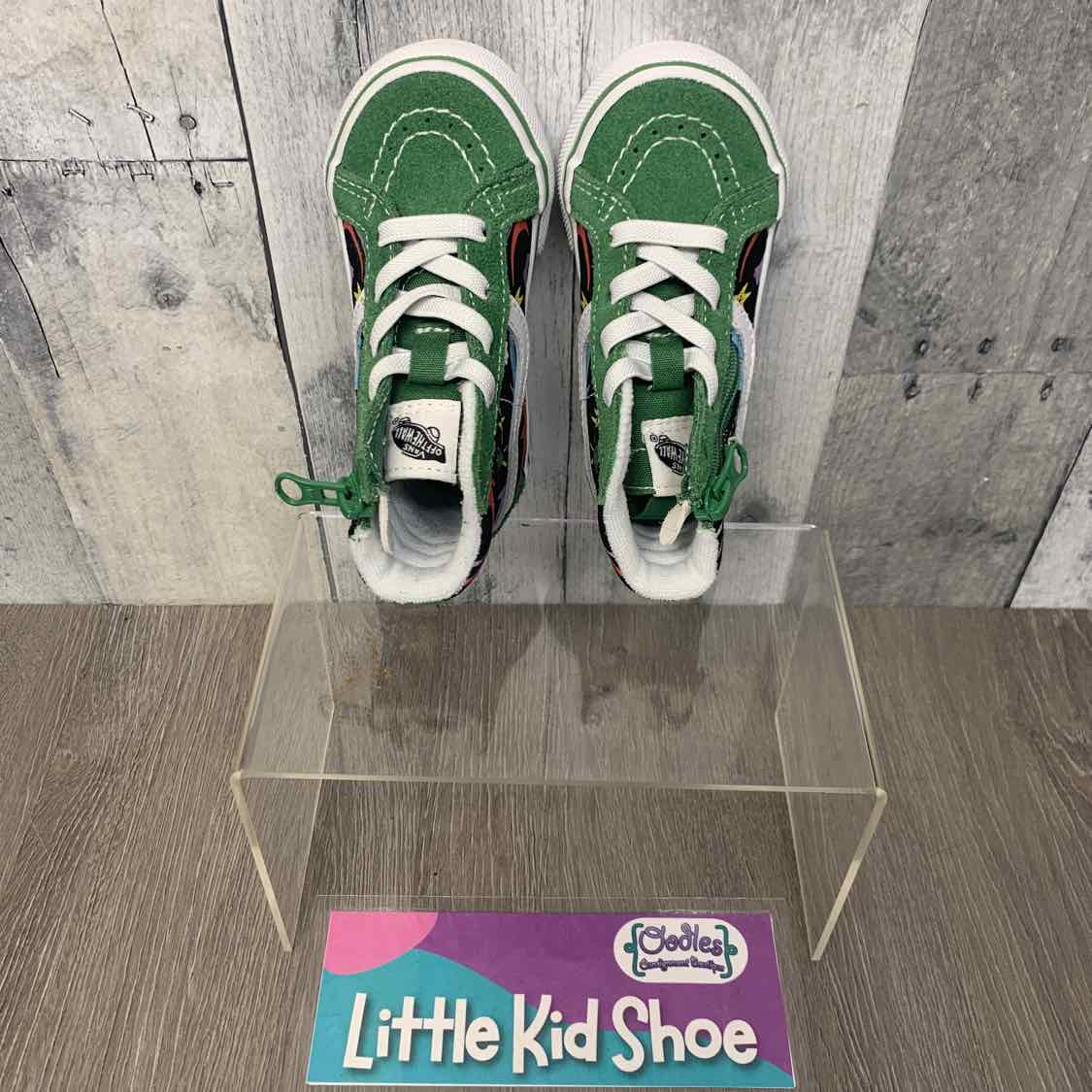 Size 5 Green/Black Vans Sneakers