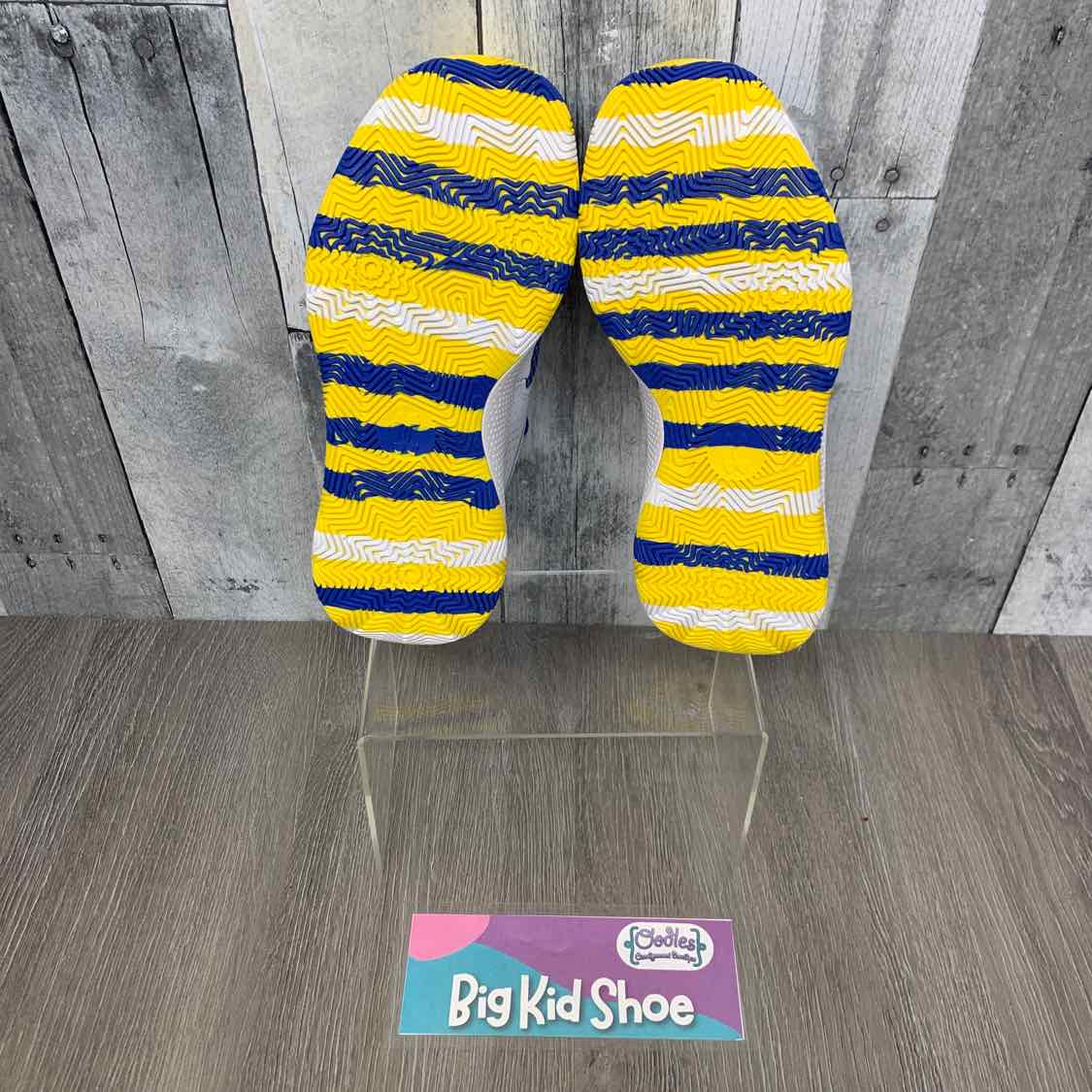 Size 5 Blue/Yellow Sport Brand Sneakers