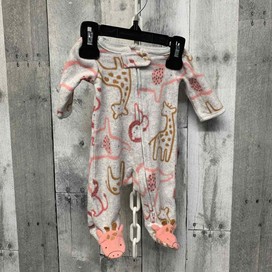 Size Preemie Gray Print Child of Mine Footy PJs