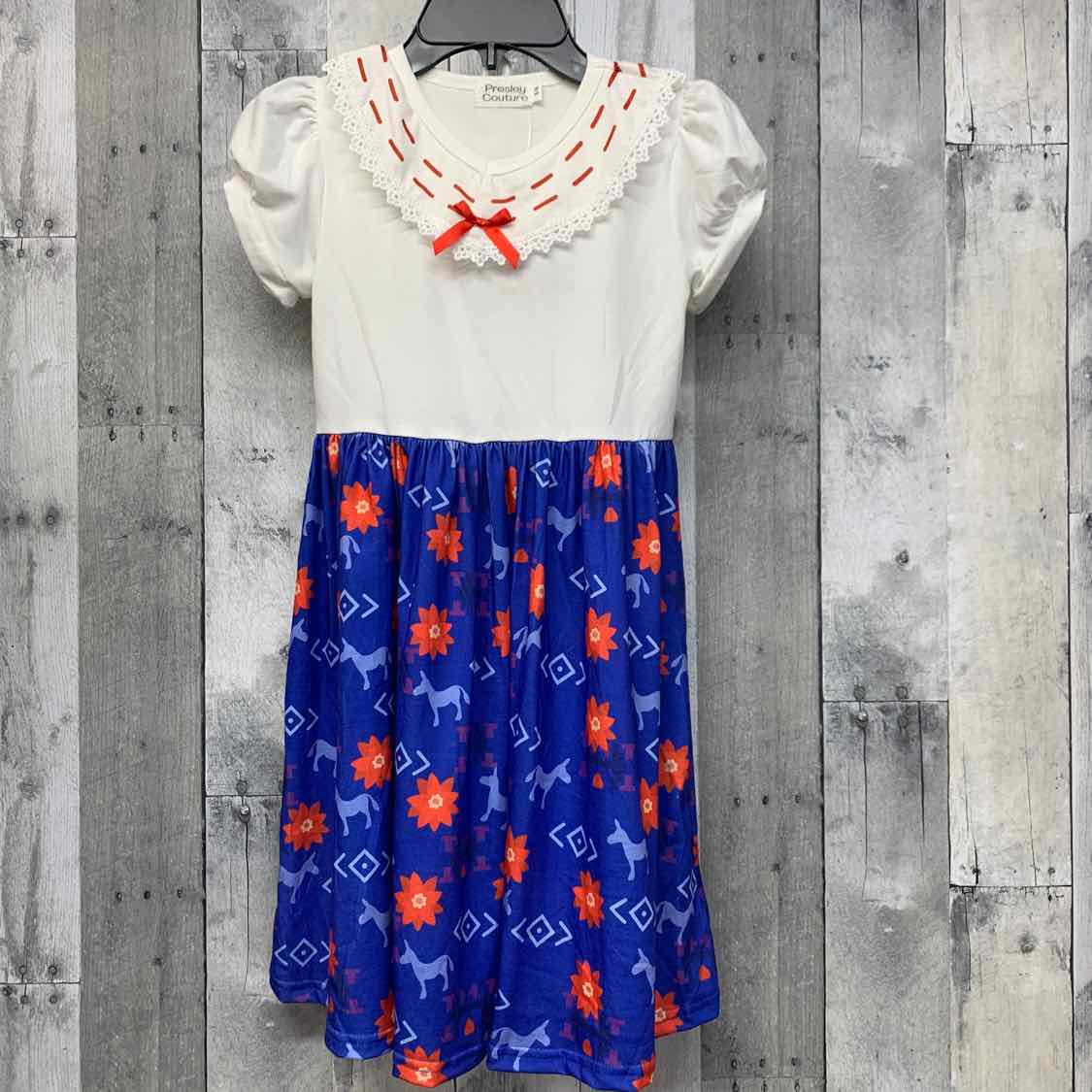 Size 5/6 White/Blue Presley Couture Dress
