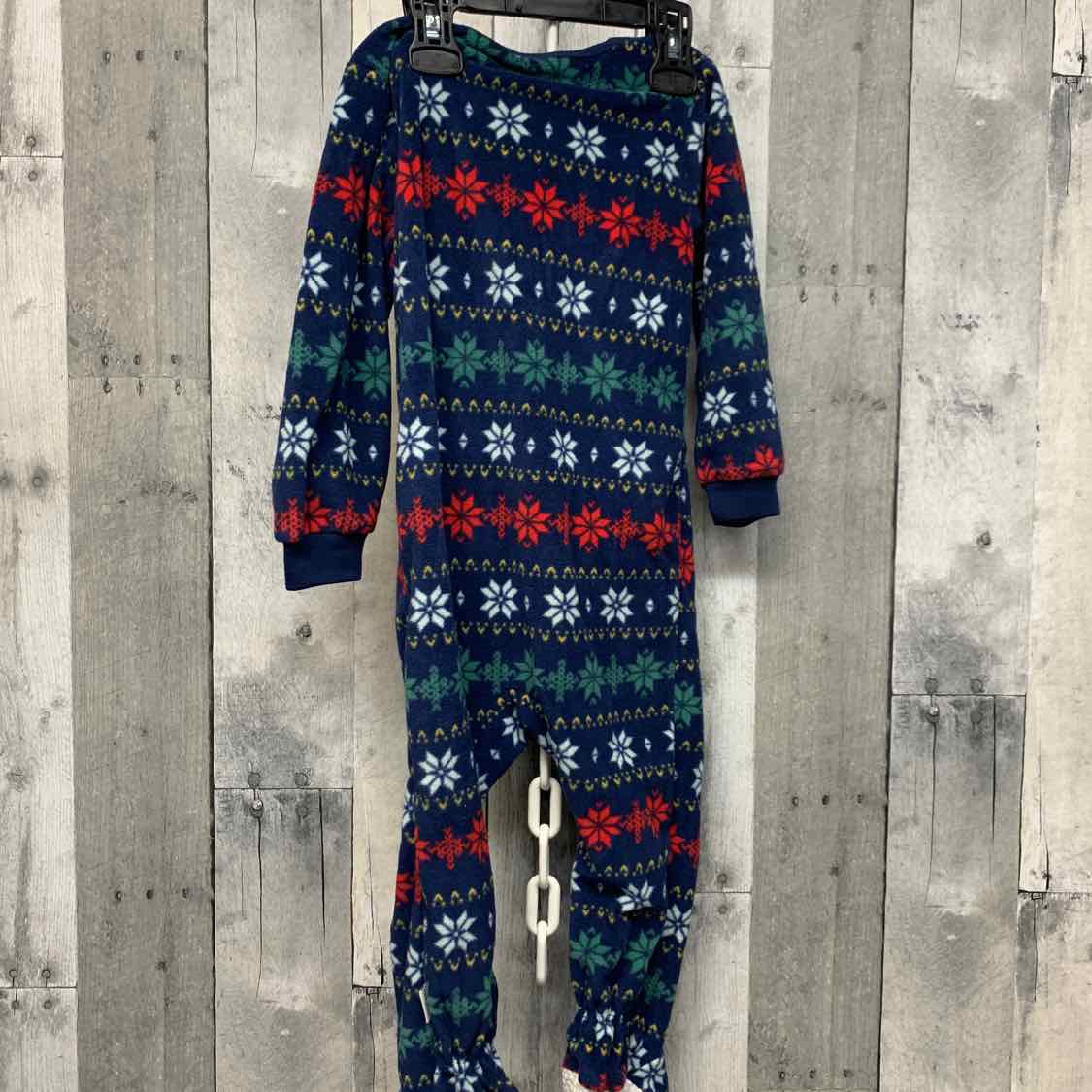 Size 2T Navy Print Gerber Footy PJs
