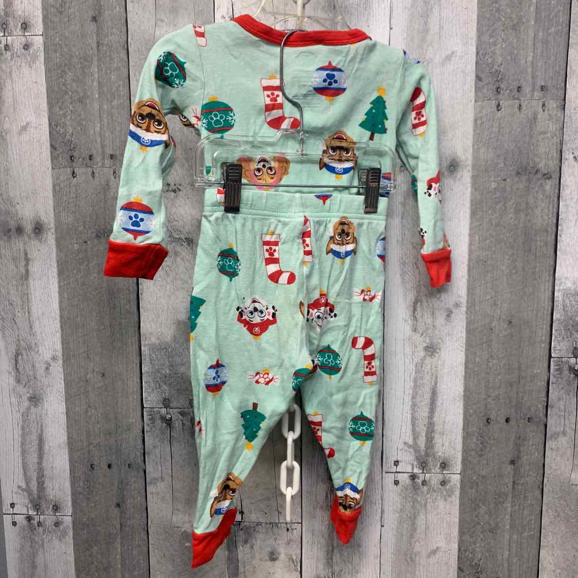 Size 2T Green Graphic Paw Patrol 2pc PJs