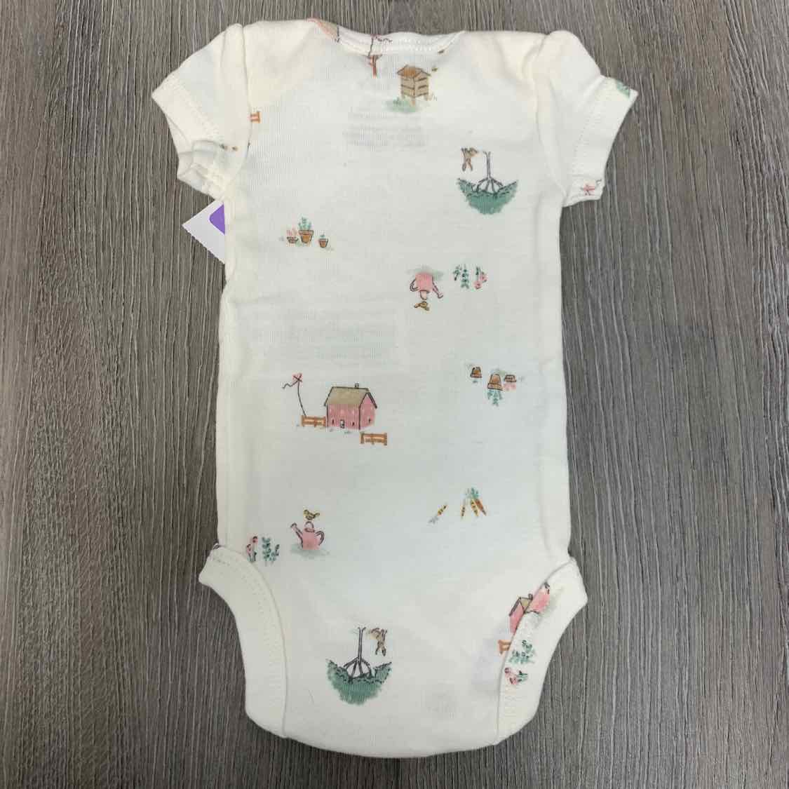 Size Preemie White Print Carter's Bodysuit