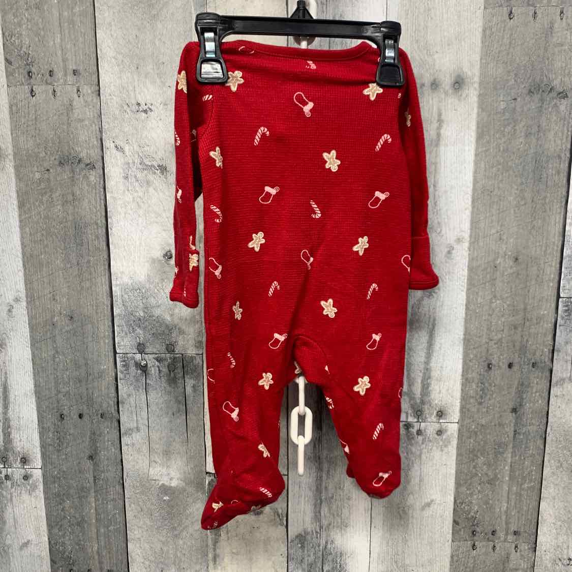 Size 3 Months Red Print Just One You Footy PJs