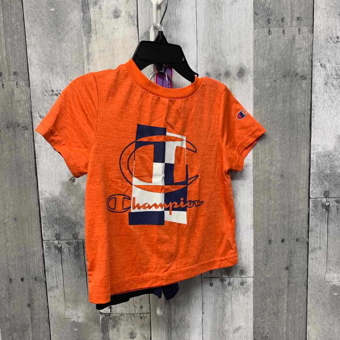 Size 18 Months Orange/Navy Champion Shirt/Shorts