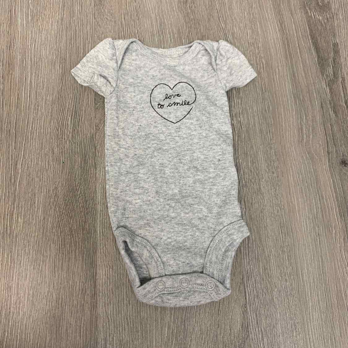 Size Preemie Gray Print Carter's Bodysuit - OodlesCB