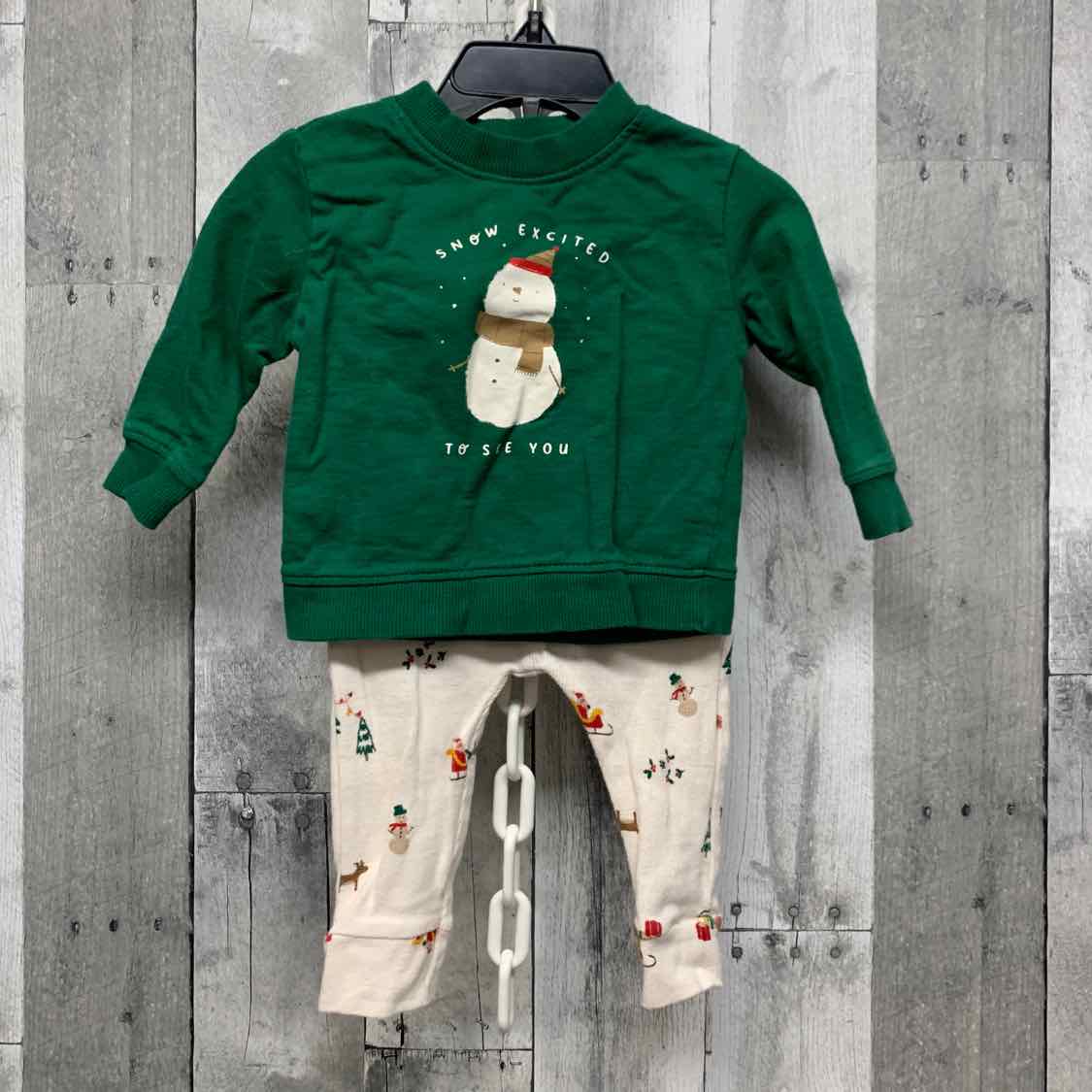 Size 6 Months Green/Tan Carter's Shirt/Pants