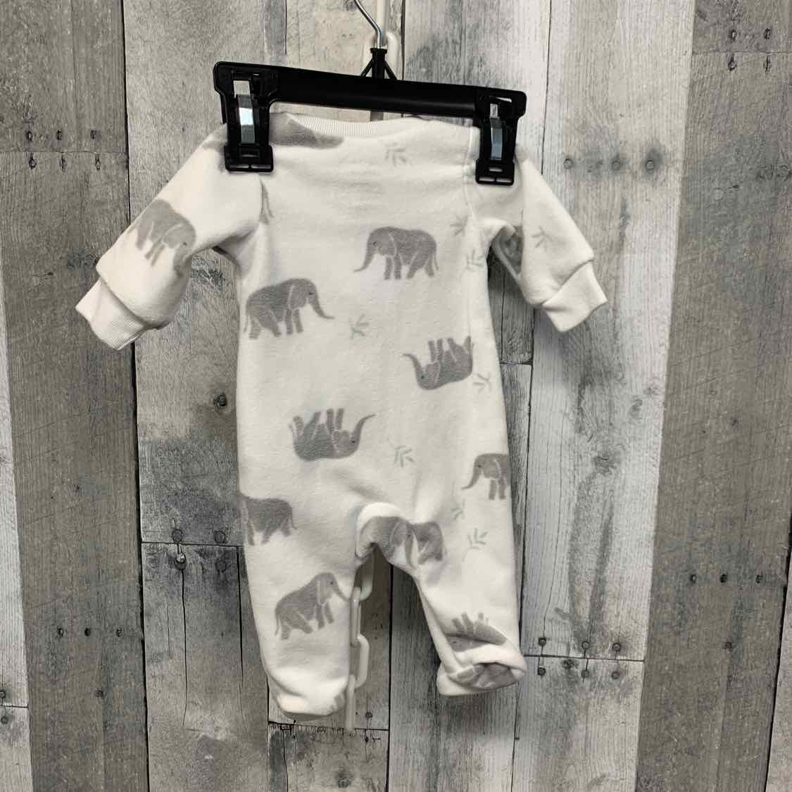 Size Preemie White/Gray Child of Mine Footy PJs