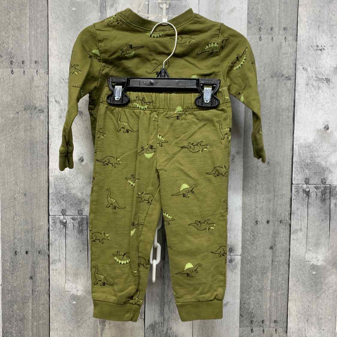 Size 18 Months Green Print Carter's Shirt/Pants