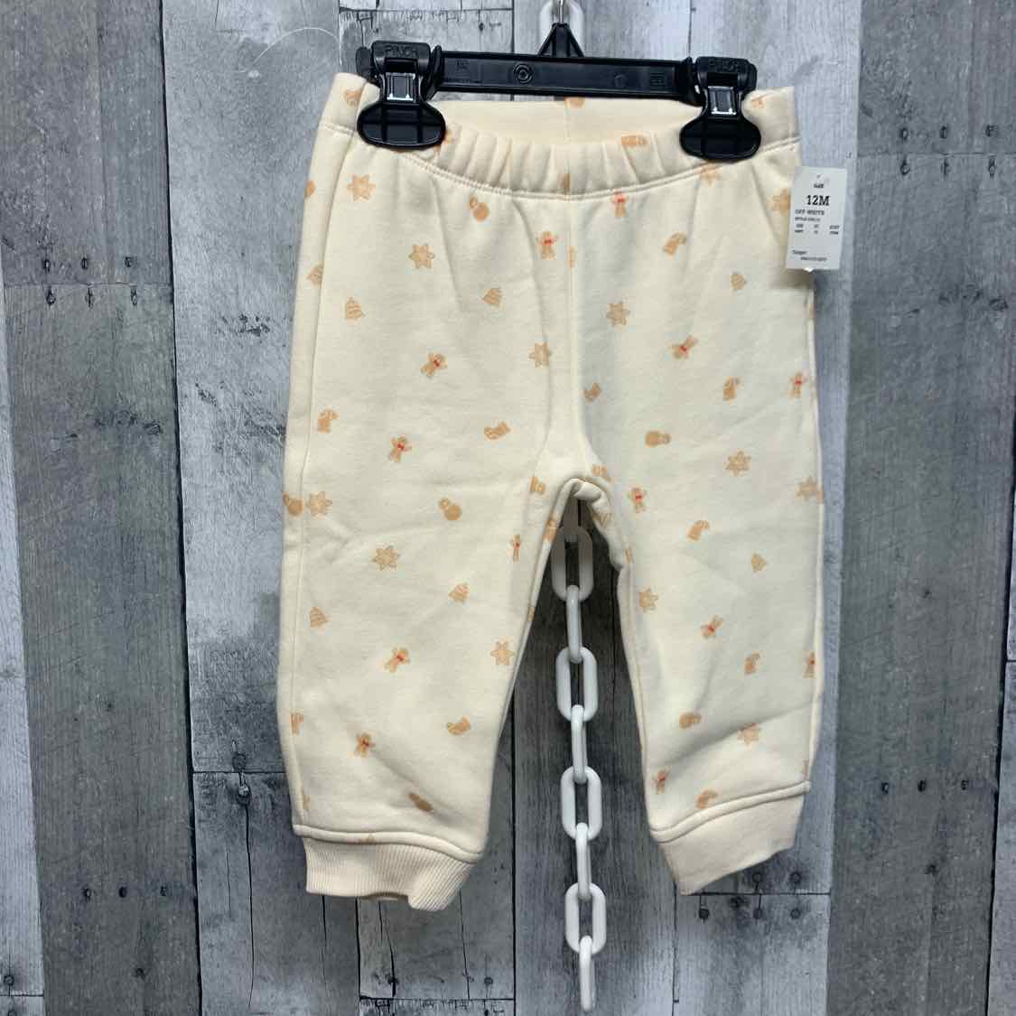 Size 12 Months Ivory Print Cloud Island Athletic Pants