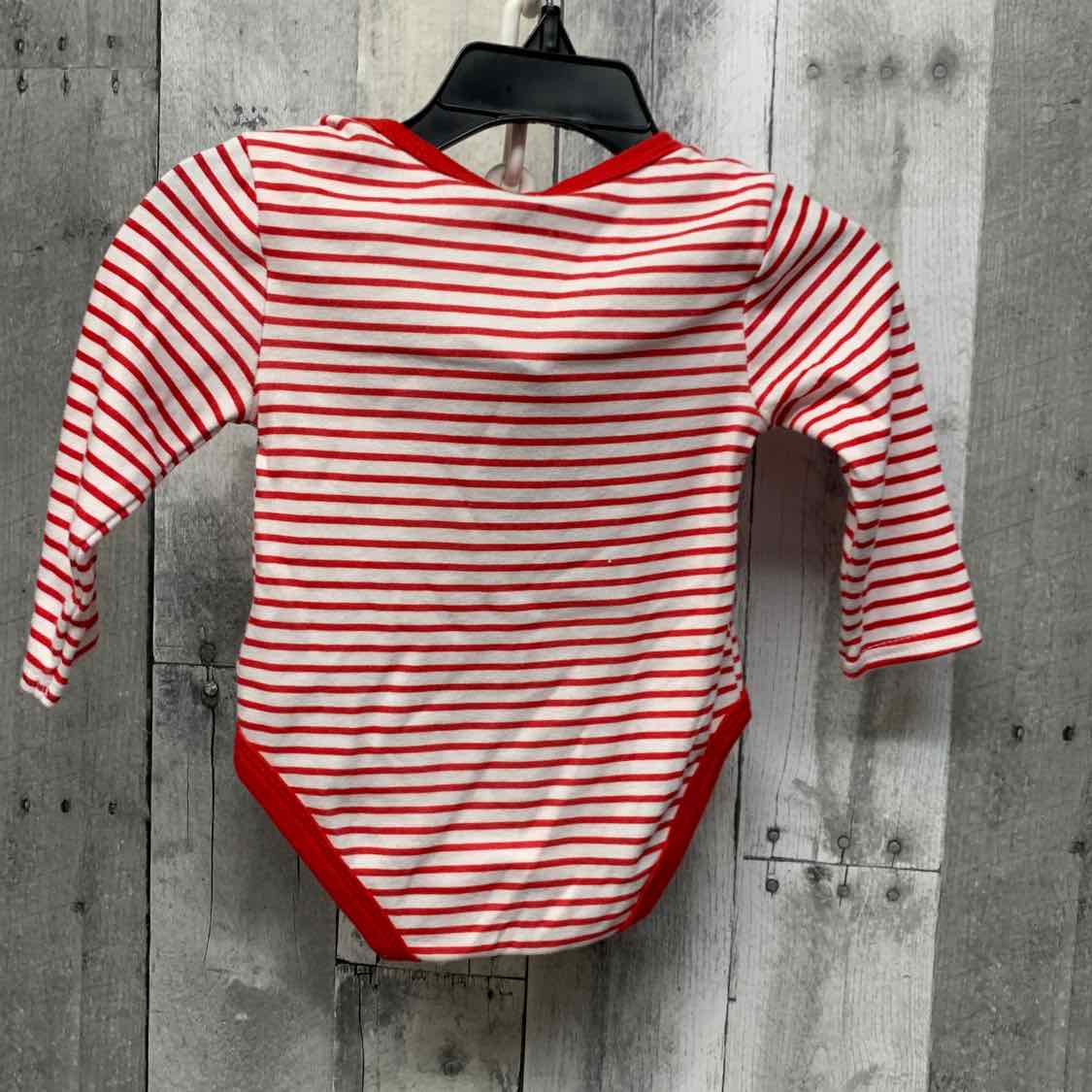 Size 6 Months White Striped Baby Essentials Bodysuit