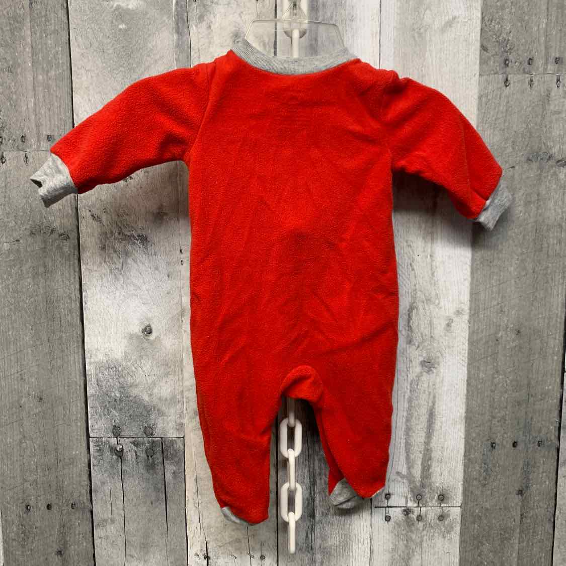 Size Newborn Red/Gray Carter's Footy PJs