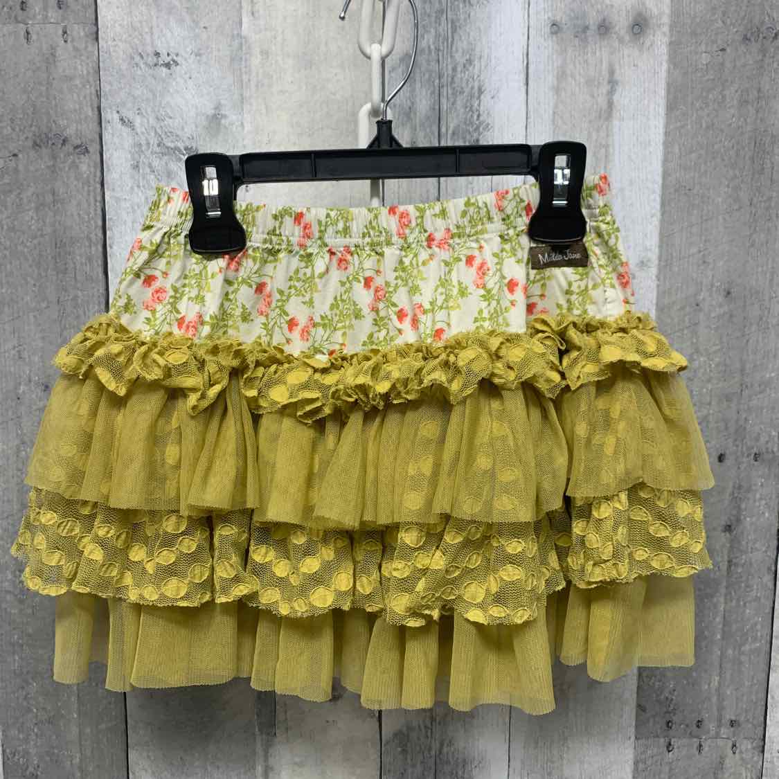 Size 6 White/Green Matilda Jane Skirt