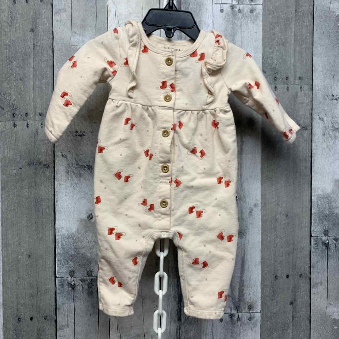 Size 6-9 Months Ivory Print B Brand Romper