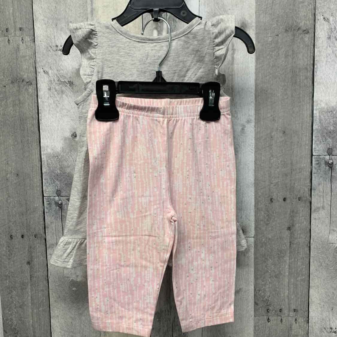 Size 24 Months Pink/Gray Jumping Beans Shirt/Leggings