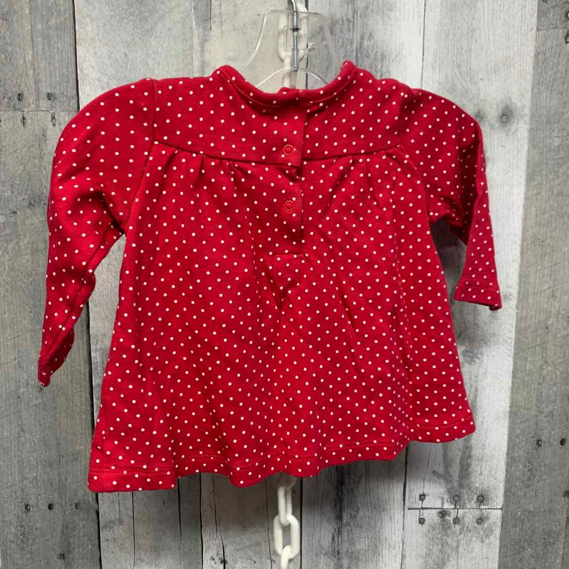 Size 12 Months Red/Silver Little Me Long Sleeve Shirt