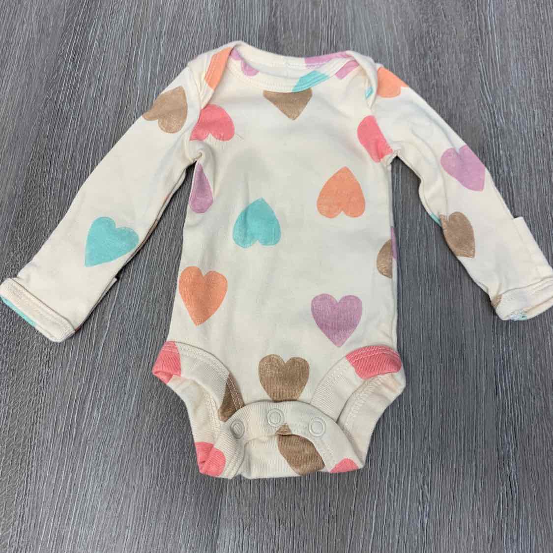 Size Preemie Tan/Pink Carter's Bodysuit