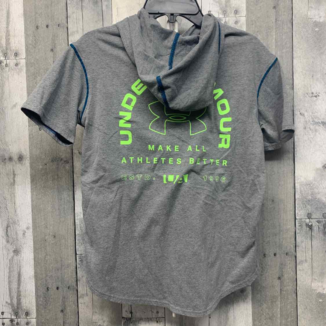 Size Large Gray/Teal Sport Brand T Shirt - OodlesCB
