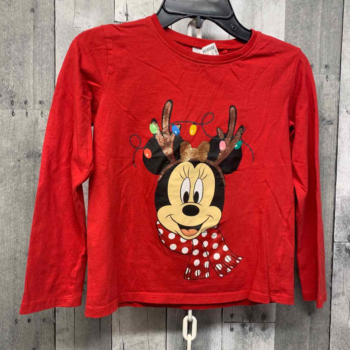 Size 6/7 Red Graphic Disney Long Sleeve Shirt