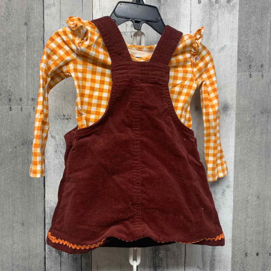 Size 12 Months Orange Plaid Cynthia Rowley Shirt/Skirt