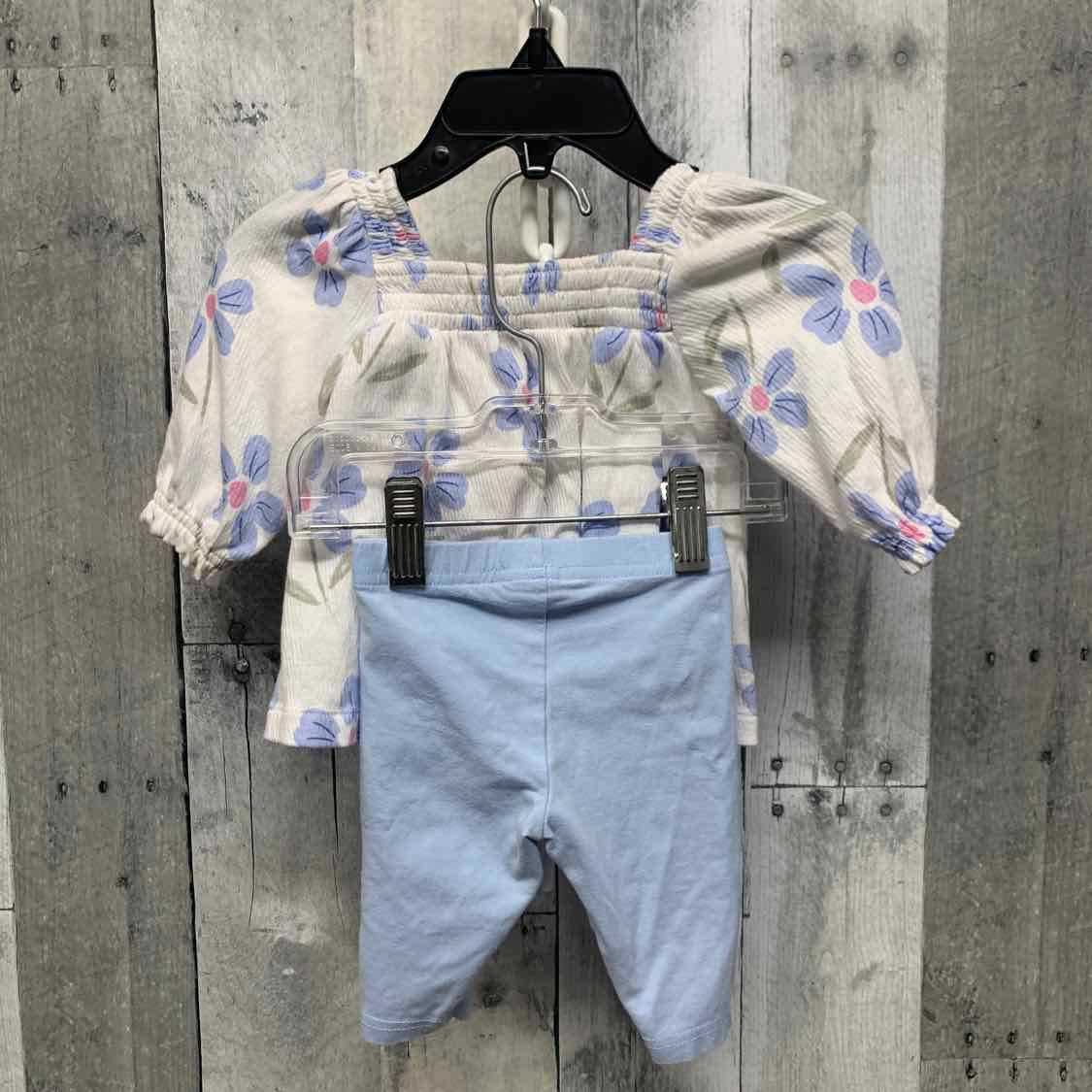 Size 3 Months White/Blue Just One You Shirt/Leggings