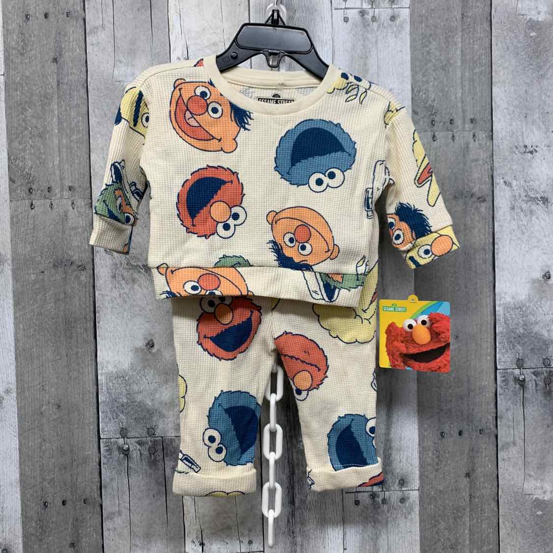 Size 3 Months Ivory Graphic Sesame Street Shirt/Pants