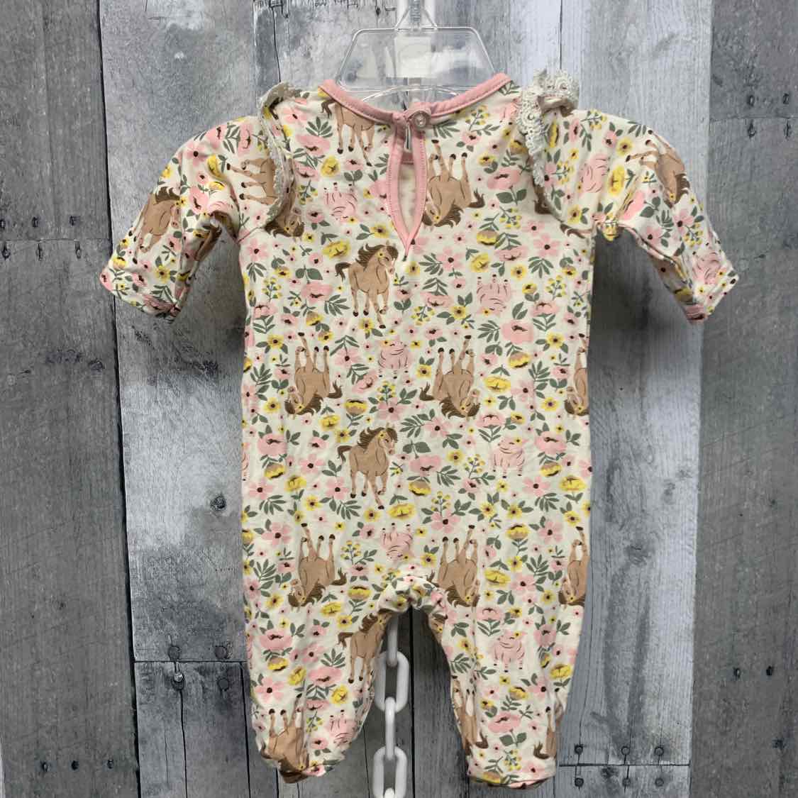 Size Newborn Tan/Pink Baby Starters Romper