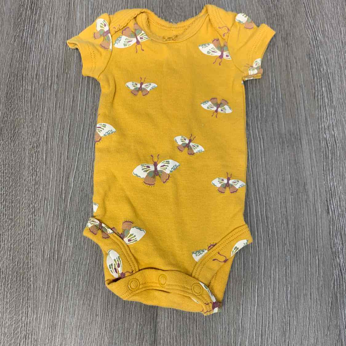 Size Preemie Yellow Print Carter's Bodysuit