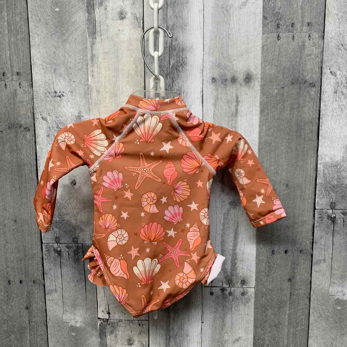 Size 12 Months Brown Print B Brand Swim Suit - 1pc