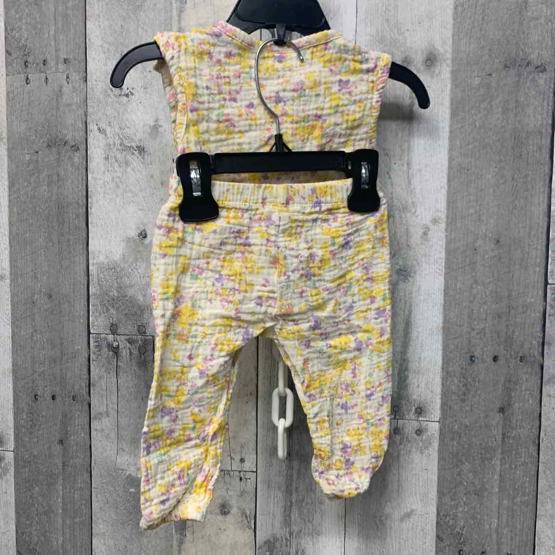 Size 3-6 Months Yellow Floral Print Laura Ashley Shirt/Pants