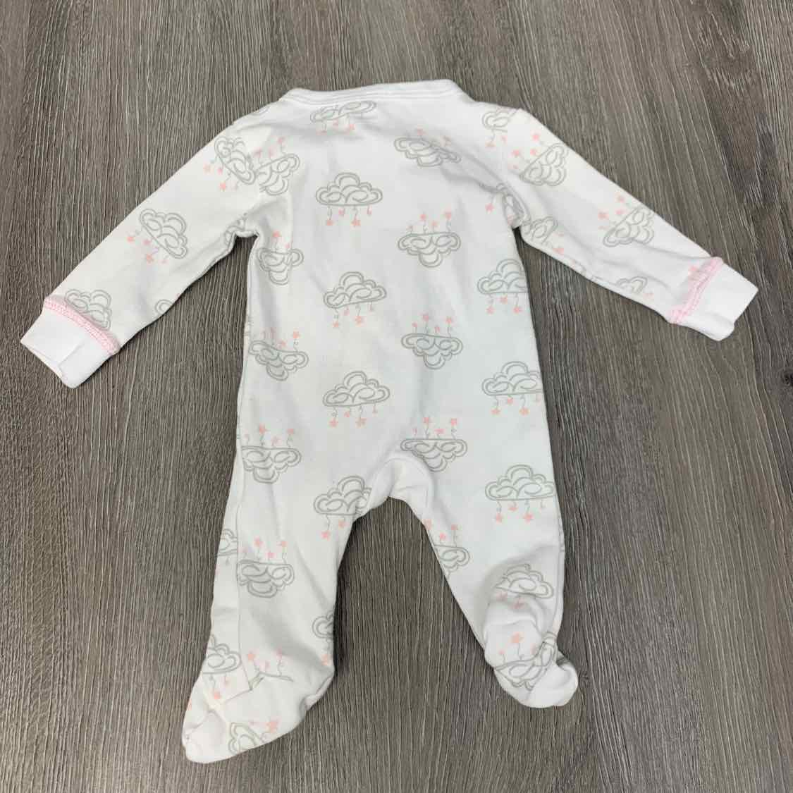 Size Preemie White Print B Brand Footy PJs