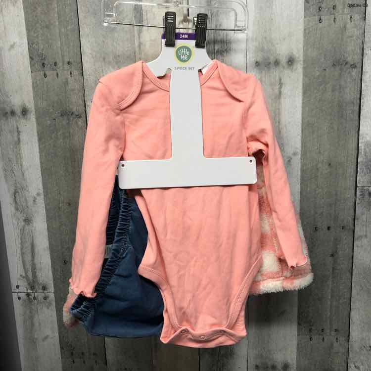 Size 24 Months Pink/White Little Me Shirt/Pants