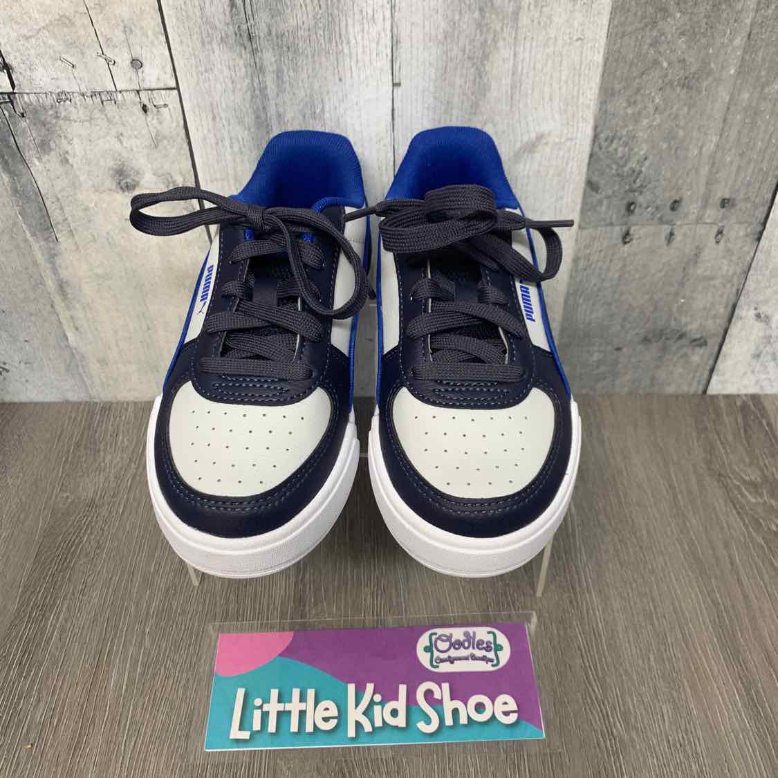 Size 13 White/Blue Puma Sneakers