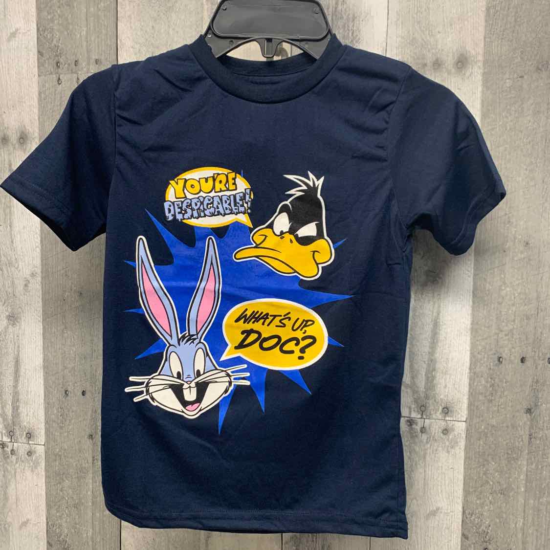 Size 7 Navy Graphic B Brand T Shirt