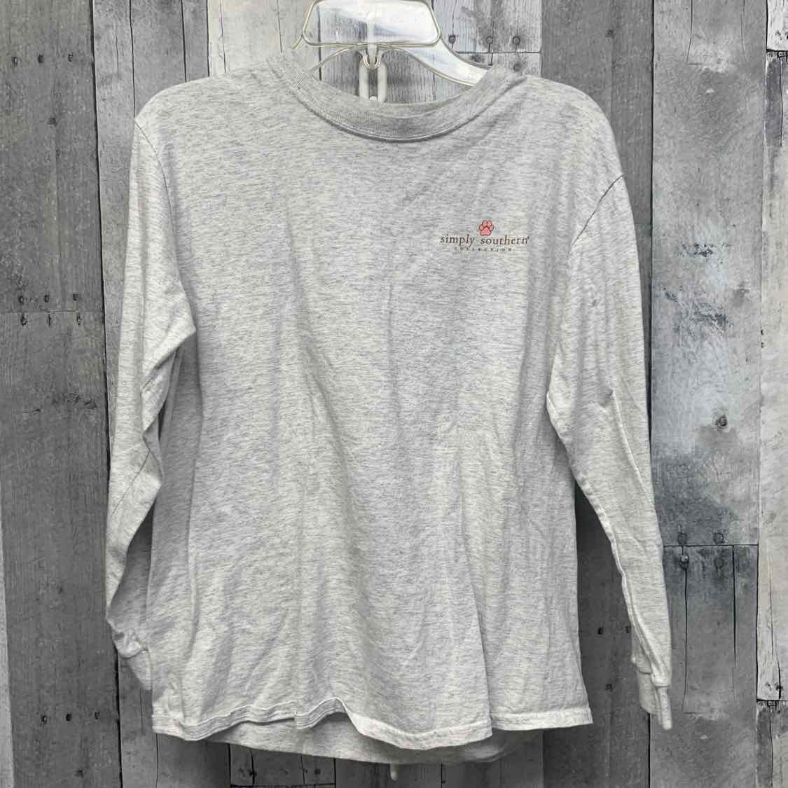 Size Large Gray/Pink Simply Southern Long Sleeve Shirt